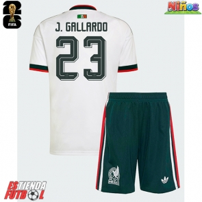 México Jesus Gallardo #23 Segunda Equipación Niños Mundial 2026 Manga Corta (+ Pantalones cortos)